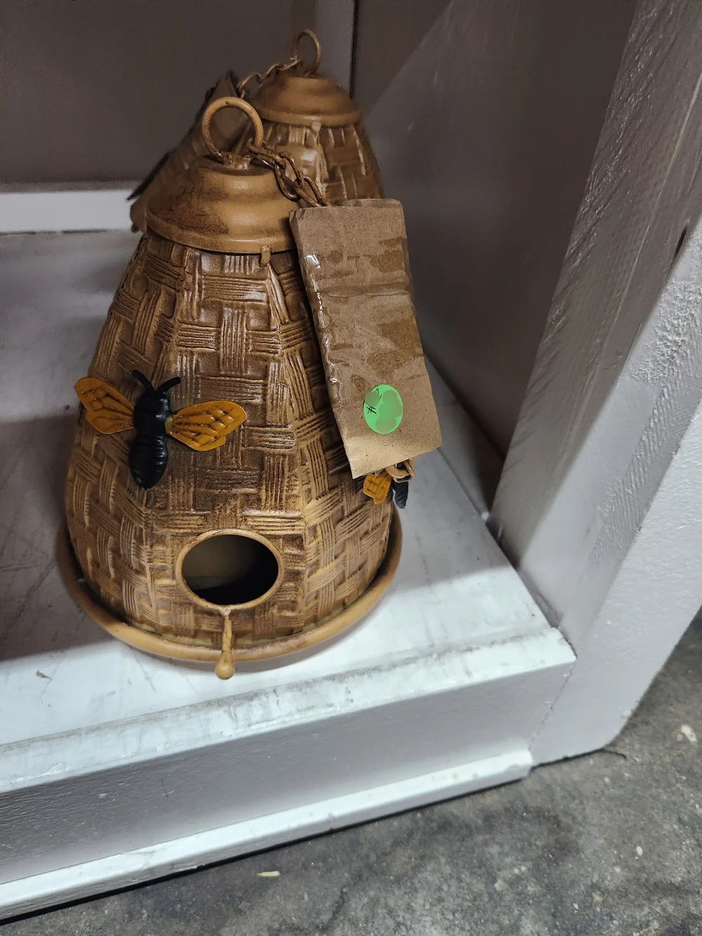 Decorative Brown Bee Accent Birdhouse - Brown